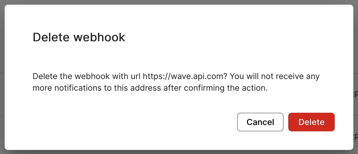 Webhook delete